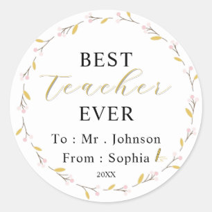 Beste Leraar Ooit – Sticker Cadeau met Naam
