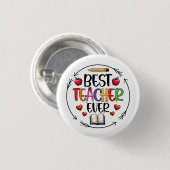 Beste Leraar Ooit Sticker – Leuke Waardering Ronde Button 3,2 Cm (Voorkant /achterkant)