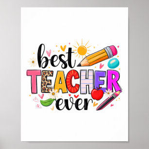 Beste Leraar Ooit Terug Naar School Schattig Lesge Poster