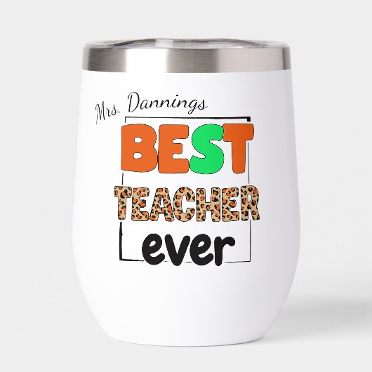 Beste leraar ooit Tigerprint (Achterkant)