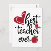 Beste leraar ooit, tipografie leraren briefkaart (Voorkant / Achterkant)