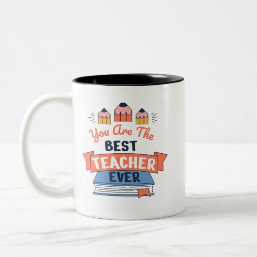 Beste Leraar Ooit Tweekleurige Koffiemok (Links)