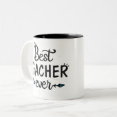 Beste leraar ooit tweekleurige koffiemok (Voorkant links)