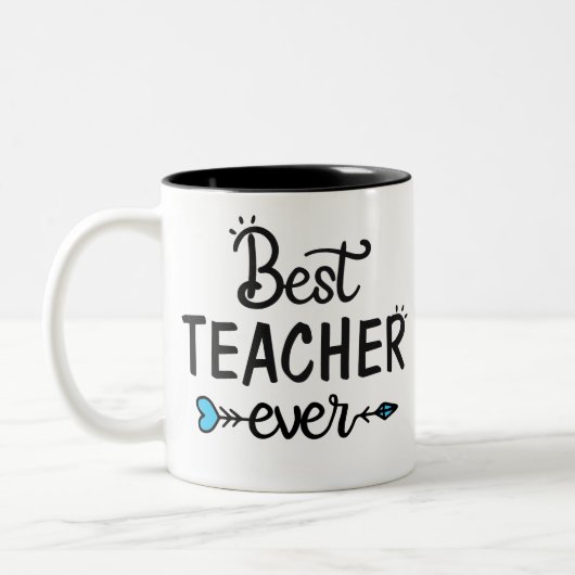 Beste leraar ooit tweekleurige koffiemok (Links)