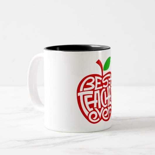 Beste leraar ooit tweekleurige koffiemok (Voorkant links)