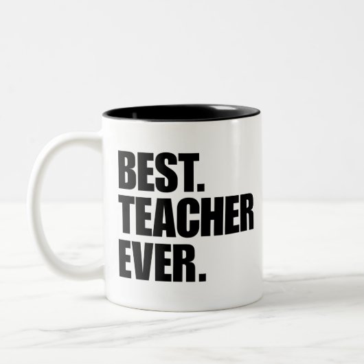 Beste Leraar Ooit Tweekleurige Koffiemok (Links)