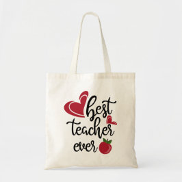 Beste leraar ooit typografie leraren tote bag