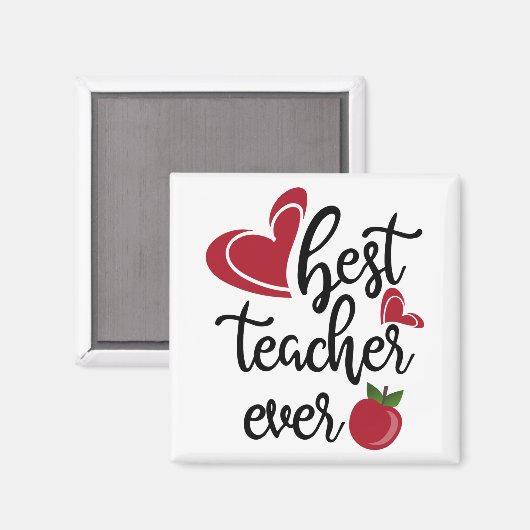 Beste leraar ooit typografie magneet (Voorkant / Achterkant)