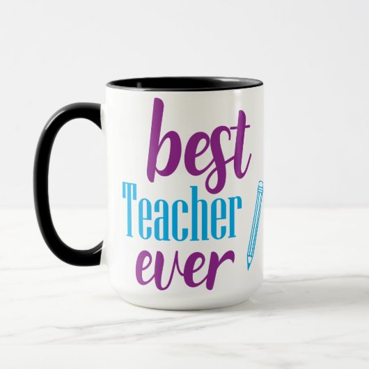 Beste leraar ooit typografie mok (Links)
