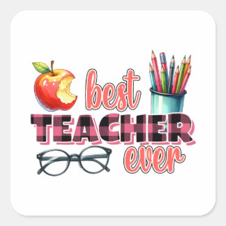 Beste Leraar Ooit Vierkante Sticker