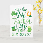 Beste leraar ooit voor St. Patrick's Day Kaart (Gele Bloem)