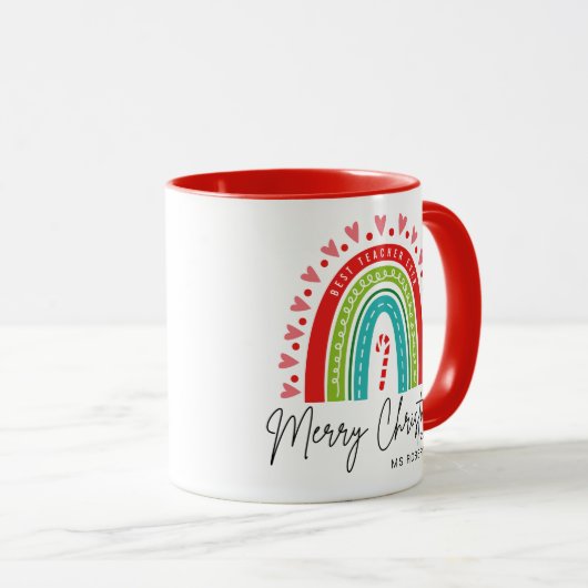 Beste leraar ooit, vrolijk kerstfeest Moderne rege Mok (Voorkant rechts)