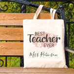 Beste leraar ooit waardering cadeau esthetiek tote bag<br><div class="desc">Laat je dankbaarheid blijken aan de "Beste Leraar Ooit" met onze stijlvolle esthetische canvas tas, het perfecte leraar waarderingsgeschenk. Draag essentials met flair en waardering in elke stap.</div>