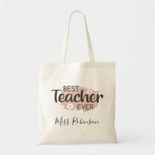 Beste leraar ooit waardering cadeau esthetiek tote bag (Voorkant)