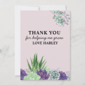 Beste leraar ooit Waterverf vetplanten Bedankkaart (Voorkant)