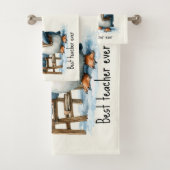 Beste Leraar Ooit Winter Pinguïn Ontwerp Bad Handdoek (Insitu)