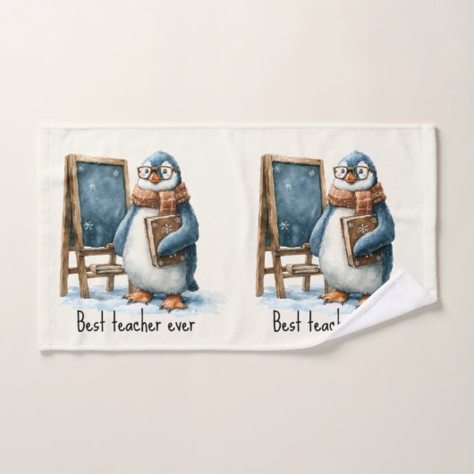 Beste Leraar Ooit Winter Pinguïn Ontwerp Bad Handdoek (Handdoek)