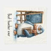 Beste Leraar Ooit Winter Pinguïn Ontwerp Fleece Deken (Voorkant (Horizontaal))