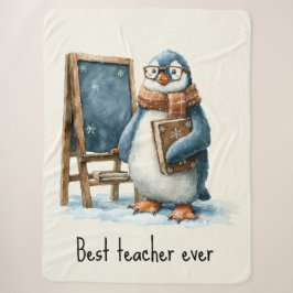Beste Leraar Ooit Winter Pinguïn Ontwerp Sherpa Deken