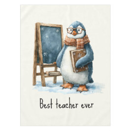 Beste Leraar Ooit Winter Pinguïn Ontwerp Tafelkleed