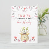 Beste leraar ooit Woodland Deer Potted Plant Bedankkaart (Staand voorkant)