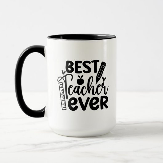 Beste Leraar Ooit Wordart Mok (Links)