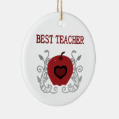 Beste leraar Red Apple Keramisch Ornament (Rechts)