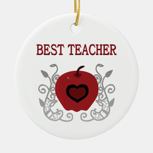 Beste leraar Red Apple Keramisch Ornament (Voorkant)