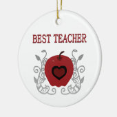 Beste leraar Red Apple Keramisch Ornament (Links)