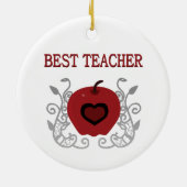 Beste leraar Red Apple Keramisch Ornament (Achterkant)