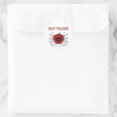 Beste leraar Red Apple Ronde Sticker (Tas)