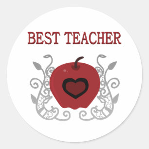 Beste leraar Red Apple Ronde Sticker
