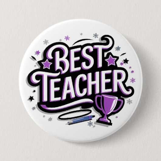 Beste Leraar Ronde Button 7,6 Cm (Voorkant)