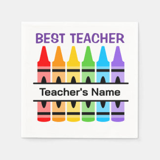 Beste leraar servet, gepersonaliseerde schoolcadea servet