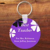 Beste leraar Sleutelhanger (Sleutelhanger), Paars (Voorkant)