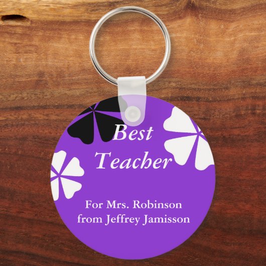 Beste leraar Sleutelhanger (Sleutelhanger), Paars (Voorkant)