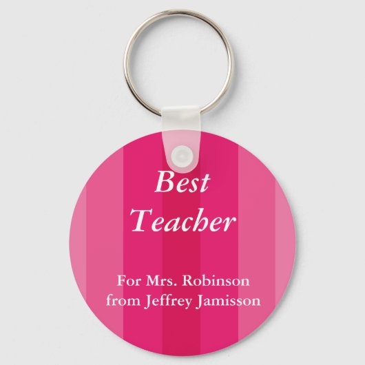 Beste leraar Sleutelhanger (Sleutelhanger), roze g (Voorkant)