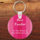Beste leraar Sleutelhanger (Sleutelhanger), roze g (Voorkant)