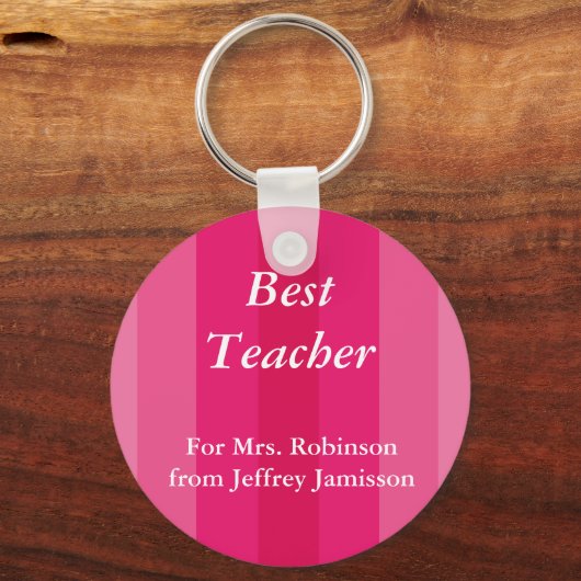 Beste leraar Sleutelhanger (Sleutelhanger), roze g (Voorkant)