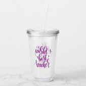 Beste leraar ter wereld acryl drinkbeker (Achterkant)