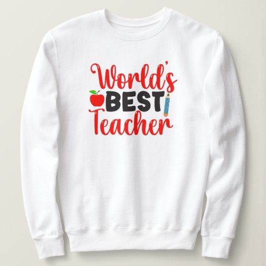 Beste Leraar Ter Wereld Appel School Cadeau Trui (Design voorkant)