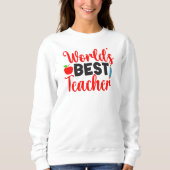 Beste Leraar Ter Wereld Appel School Cadeau Trui (Voorkant)