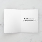 Beste leraar ter wereld bedankt kaart (Binnen)