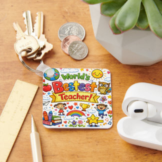 Beste Leraar Ter Wereld Cute Leerkracht Waardering Sleutelhanger