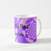 Beste Leraar Ter Wereld Fractal Ontwerp Koffiemok (Voorkant rechts)