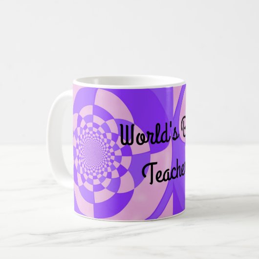 Beste Leraar Ter Wereld Fractal Ontwerp Koffiemok (Voorkant links)