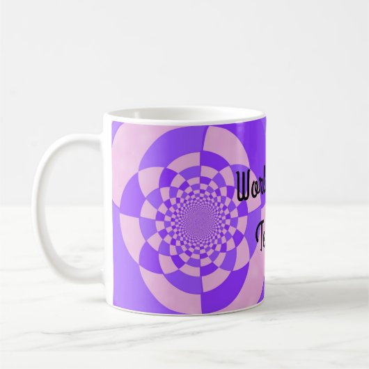 Beste Leraar Ter Wereld Fractal Ontwerp Koffiemok (Links)