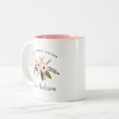 Beste leraar ter wereld | Gepersonaliseerde Floral Tweekleurige Koffiemok (Voorkant links)