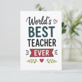 Beste Leraar Ter Wereld Ooit Kaart (Staand voorkant)