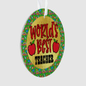 Beste leraar ter wereld ornament (voorkant)
